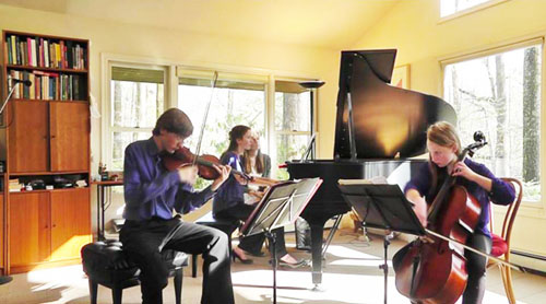Pianist, Maria Brock, Violinist, Fedor Ouspensky and Cellist, Mairead Flory perform the 3 Muses at the 2012 Rustic Way Chamber Music Series.